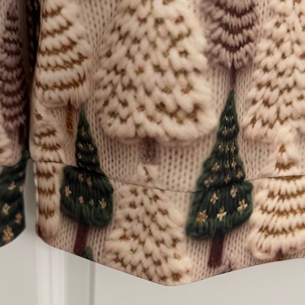 Cream Tree Pattern Sweater - Picture 3 of 5